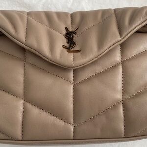 authentic YSL quilted puffer clutch
